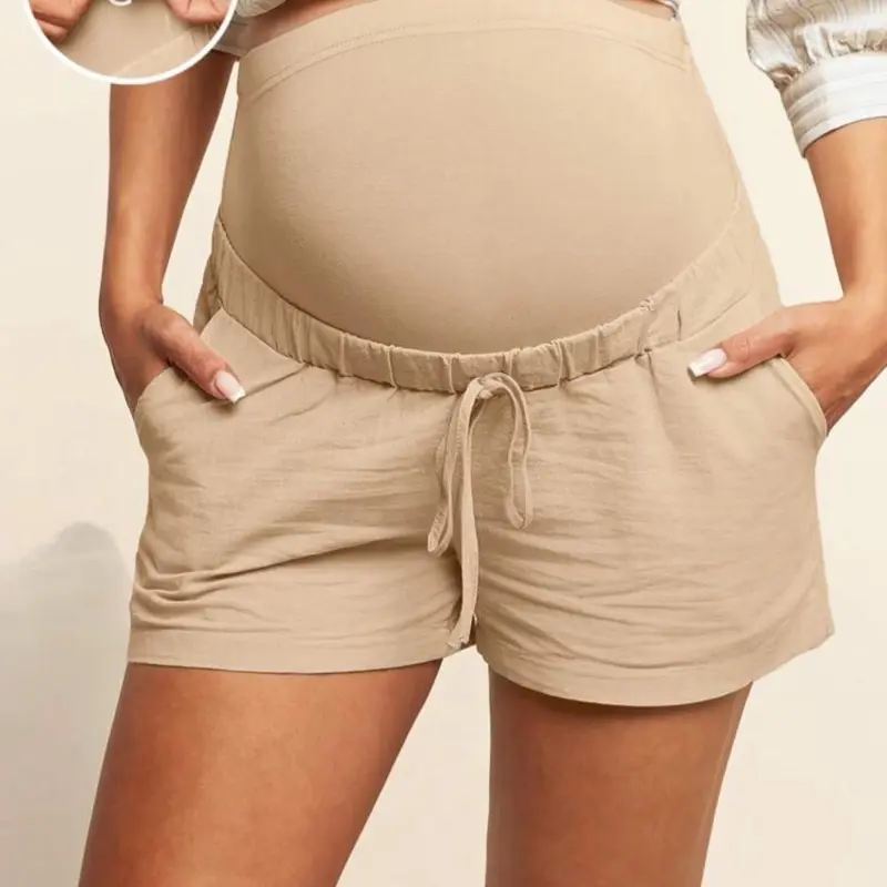 Maternity Summer Casual Adjustable Waist Shorts