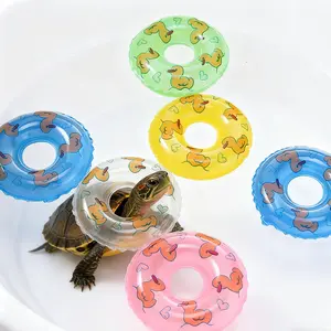 2/4/7 Piece Multi Purpose Inflatable Mini Swimming Rings, Small Pet Bathing Toy, Duck Pattern Floating Swim Ring, Inflatable Circle, Indoor Aquarium Decor, Fish Tank Decoration