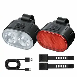 High Lumens Super Bright Bicycle Lite, 6+4 Modes USB Rechargeable Bike Headlight & Taillight Set, Waterproof Safety Bike Front & Rearlight for Road, Mountain, Night Riding led light
