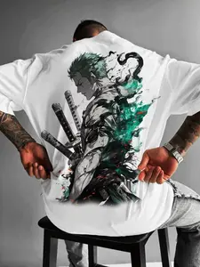 One Piece Zoro Japanese Anime Men's T-shirt New Summer Street Wear Casual Top Pattern T-shirt Oversized Y2k Clothes Suitable for Both Men and Women Unisex Round Neck Loose and Comfortable Top