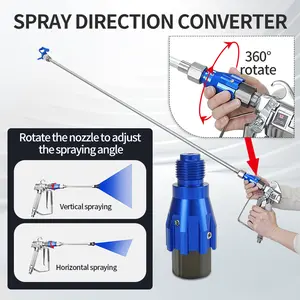 360 Degree Spray Tip Direction Adapter For Airless Sprayer Alloy Material No Leakage Easy Rotation PPS 2.0 Gun Cordless HVLP Paint Kit kraft so raygun kit for diy Universal Female Threaded paint  sprayer hv lps  gun  satisfaction outdoor painting High-Pre