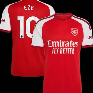 Unisex Soccer/Football Champions Language Arsenal Club Eberechi Eze 10 Premier League 2026/27 Home Replica Jersey - Red