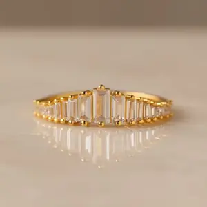 Dazzling Diamond-Row Ring| French Elegance Stacking Jewelry Stackable Ring