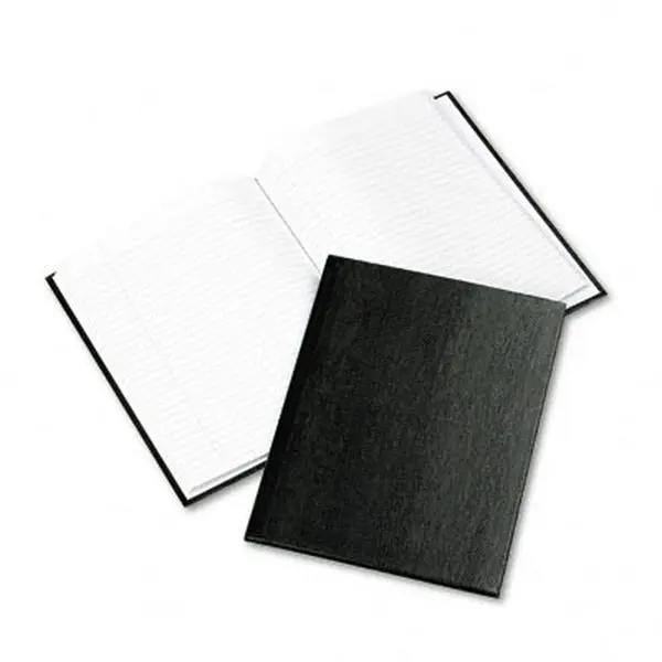 Blueline A7BLK Executive Hardbound Notebook, 9 1/4" x 7 1/4" Black Rectangular Cardstock, College/Margin Rule, WE-BLK Design, 75 Sheets, Office Stationery Supplies, Writing Supplies