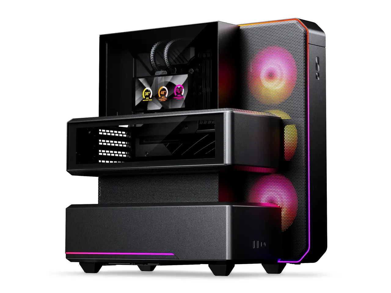 Phanteks EX5 MAX, ATX Multi-Chamber PC Case, 360 LCD AIO Included, ARGB LED Phanteks EX5 MAX, ATX Multi-Chamber PC Case, 360 LCD AIO Included, ARGB LED