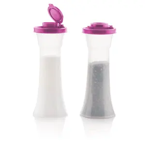 Tupperware Classic Hourglass Salt & Pepper Shaker Set Dishwasher Safe Airtight Closure