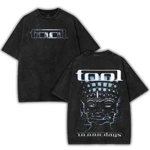 Tool 10000 Days Promo Washed Tee American Metal Concert Tour Band Tee, Tool Rock Band Washed Shirt, Tool Heavy Metal Band, Gift For Men, Top Menswear Vintage Graphic Round Neck Tee Cotton Fabric
