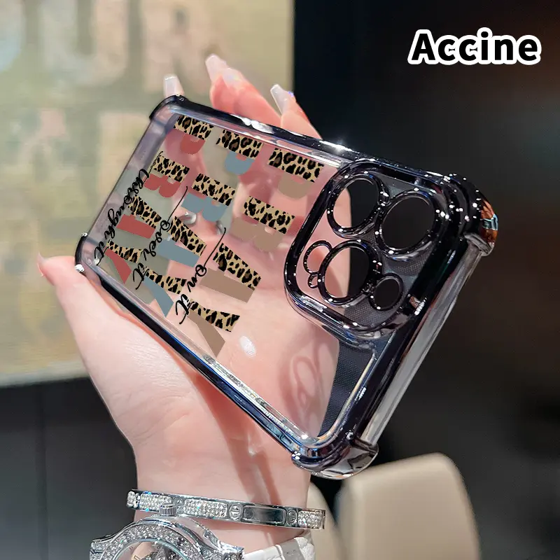 Electroplated Four Corner Anti-Fall Creative English PRAY Pattern Phone Case for iPhone 16 Pro Max 15 Plus 14 13 12 11 E Shockproof Transparent Protective Cover