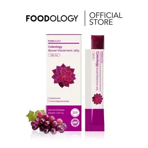 [FOODOLOGY] Coleology Bowel Movement Jelly Sticks - Grape-Flavored Fiber Supplement with Collagen, Chia Seeds, Gut Comfort, Bloating Relief - 1 Pack of 10 Health & Wellness Dietary Edible