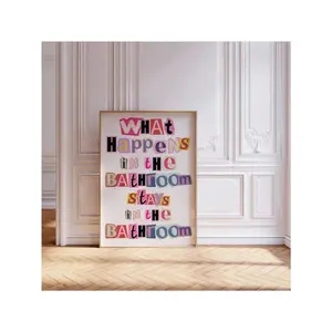Bathroom Poster, 70s Print, Funny Wall Art, Girly Prints, Preppy Posters, Funky Art, Dopamine Decor, Y2K Apartment Decor, Funny House Poster