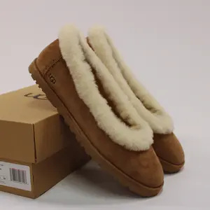 UGG Zora Ballet Flat Chestnut Tan Women's Soft Fur Slipper Authentic Shoes 117811-CHE