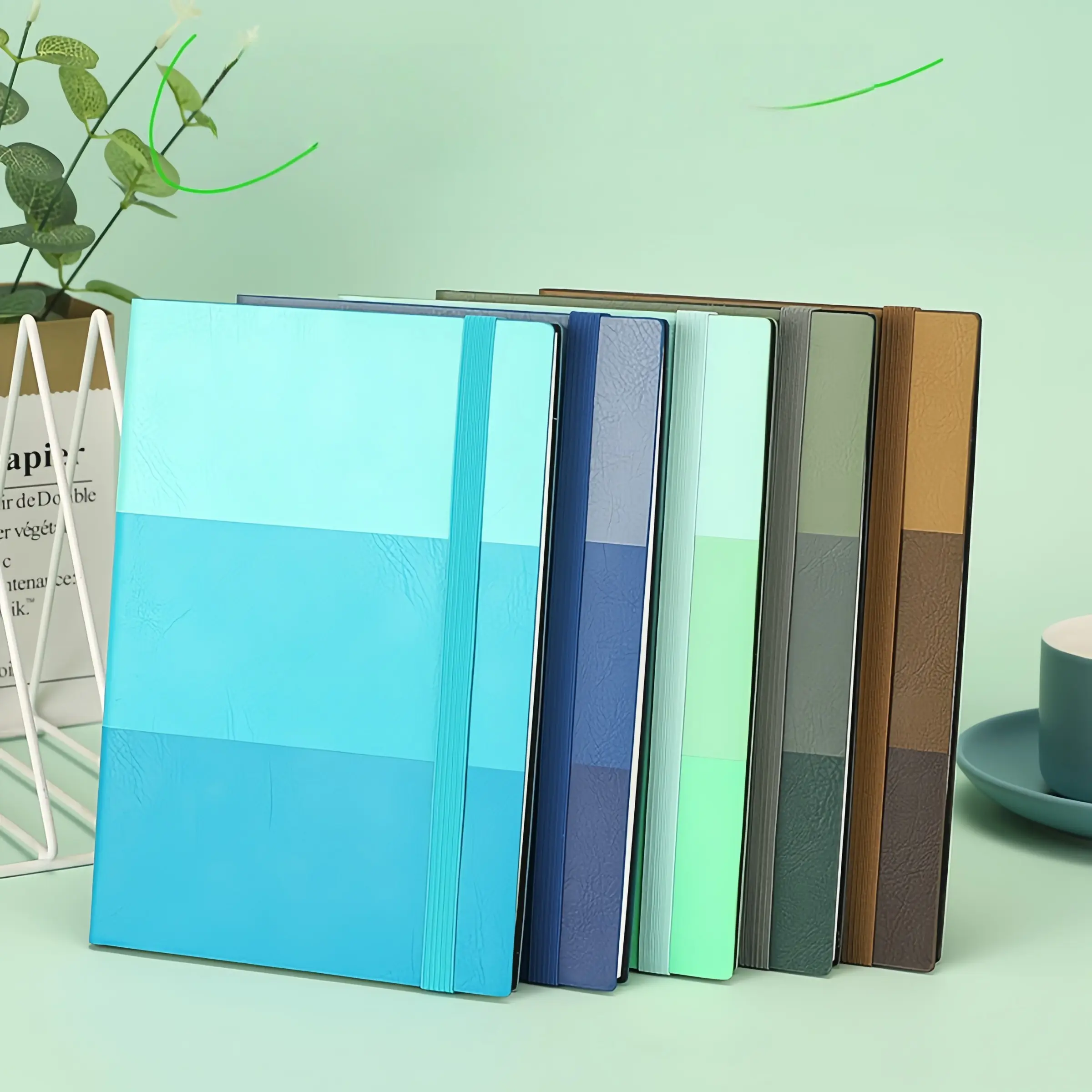 Tri-Color Stitched Notebook A6 Size, Lined Pages 100 Sheets 200 Pages, Perfect for Work & Study, Durable Binding Design