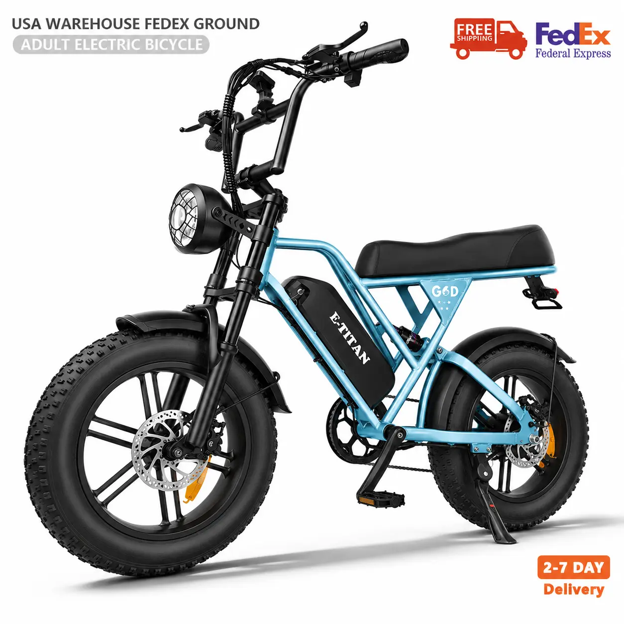 Adult Electric Bike - 1000W Peak Power, 22 MPH Top Speed, 25-30 Mi Range, 16" Fat Tires, Full Suspension, 36V 15Ah Removable Battery, LED Headlights, 265 lbs Max Load (Sports & Outdoor Cycling Equipment)