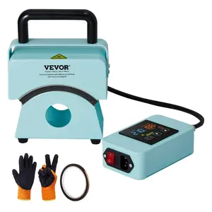 fathersdaygift  VEVOR Hat Press Machine, Mini Hat Heat Press for Caps with Integrated Control Panel, Cap Heat Press Machine with 5.9x3.15 inch Curved Heating Plate, Safety Base, and Glove, Automatic Shut-Off, Green