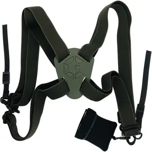 Binocular Harness, Adjustable Binocular Strap, Cross Bino Harness for Hunting Hiking Birding with Lens Cleaning Cloth, Binocular Chest Harness for Binoculars, Camera and Rangefinders Camo