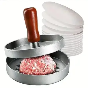 Non-stick Burger Press with 100 Sheets Silicone Paper, Effortless Patty Maker for Beef, Cheese & Meat, Ideal for Grill, Griddle & Barbecue, Stainless Steel Kitchen Utensil        Can I use the burger press on a gas grill? How do I clean the burger press?