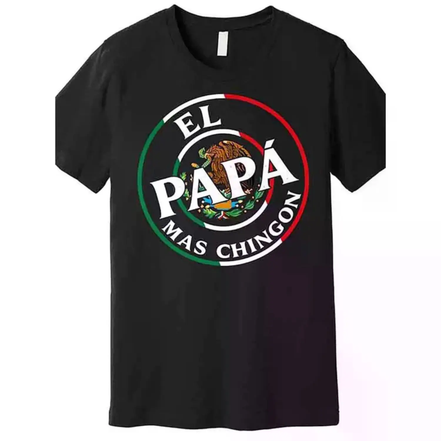 Father's Day El Papa Mas Chingon Funny Mexican Dad Premium Graphic T-Shirt for Men Short Sleeve Black