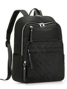 New Large Capacity Waterproof Women's Quilted Nylon Backpack, Casual Travel Bag, Laptop Student Bookbag, Lightweight Durable Handbag for Women