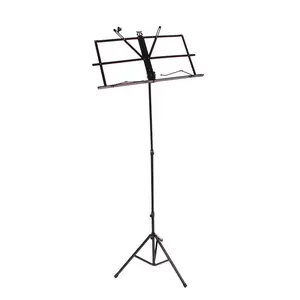 Glarry Foldable Music Stand with Foldable Structure, Adjustable Design, Handy Portability and Black Carry Bag for Musical Instrument Accessories