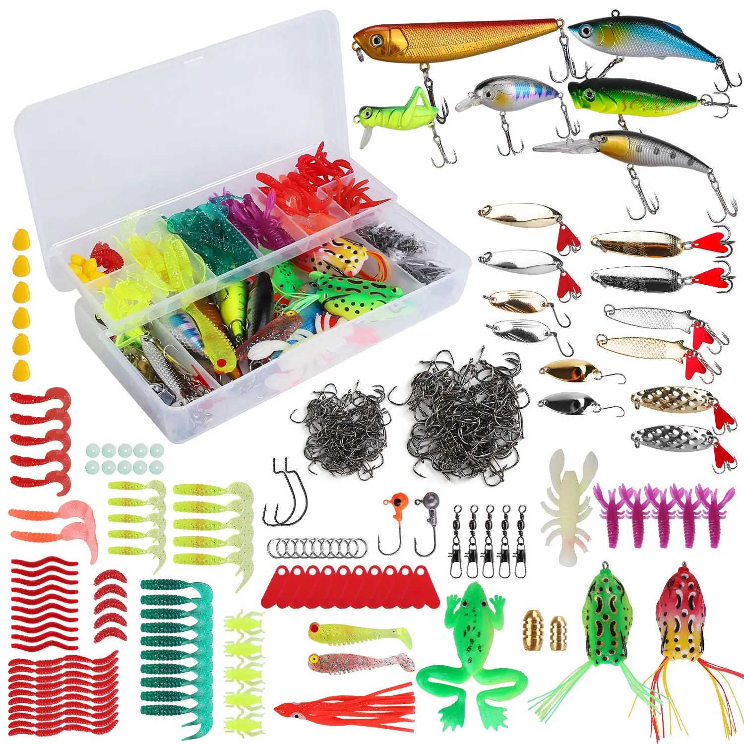 375-Piece Fishing Bait & Lure Kit