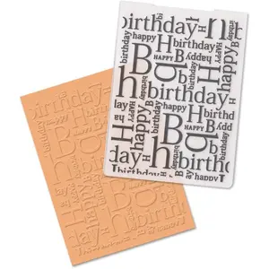 Happy Birthday Plastic Embossing Folders for Card Making Words Background Scrapbooking Plastic Template Photo Album Card Paper Handmade DIY Craft Decoration Template Molds