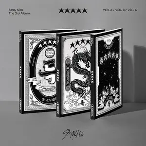 Stray Kids 5 Star 3rd Full Album Standard Ver CD with 104 Page Photobook Random Photocards OOTD Mini Poster Sticker Set & Cartoon Postcard
