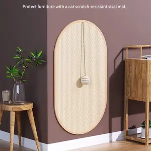 A Natural Fiber Cat Scratch Board-Scratch Resistant Mat & Wall Mounted Toy to Protect Cats, Sofas and Furniture