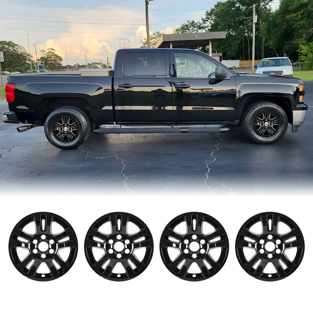 WOLFSTORM 4-Pack 18 Inch Wheel Rim Cover Hubcaps for 2014-2018 Chevy Silverado 1500