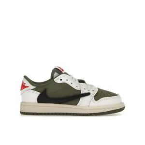 Jordan Kid's 1 Retro Low OG SP Travis Scott Medium Olive Basketball Shoes, from StockX