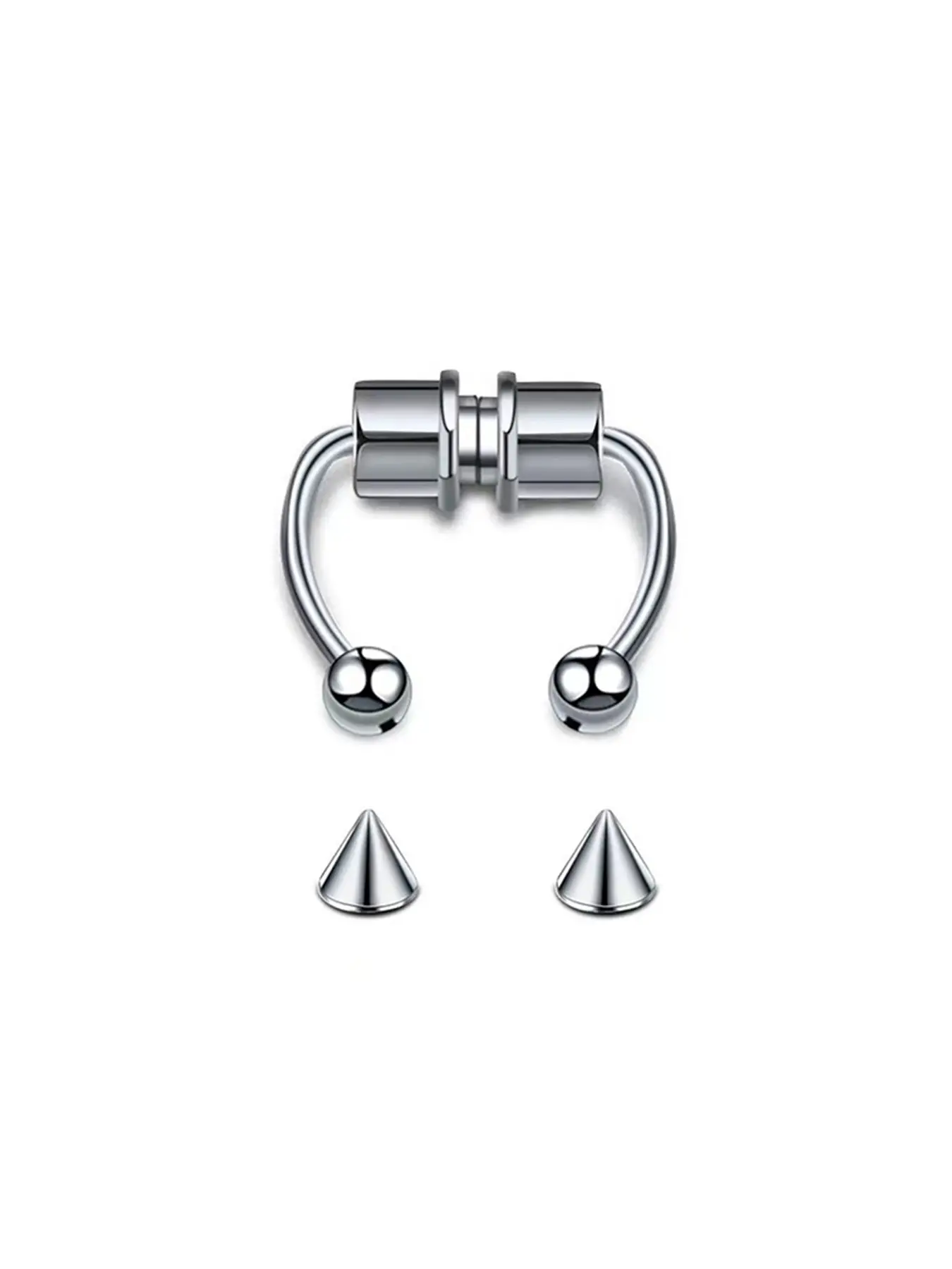 Magnetic Fake Nose Ring, Faux Nose Ring, Non-Piercing Horseshoe Design Magnet Clip-On Accessory Magnetic Nose Rings Body Jewelry, Body Jewellery for All Seasons