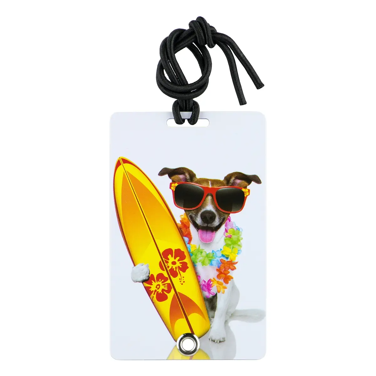 212 MAIN PVC Luggage Tag - Waterproof PVC, Stylish Design, Secure Closure, 2003 Aloha Print, Elastic Bungee, Hidden Info Slot, Rivet Fastener for Backpacks, Pet Carriers
