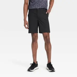 Men's 8" Golf Shorts - All In Motion Black 40: Moisture Wicking, Quick Dry, Zippered Pocket
