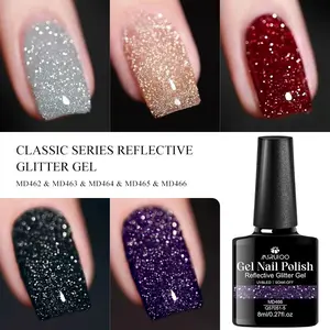 5-Color Glitter Gel Nail Polish Holographic | Ultra Shiny, Sparkling, and Glowing Effect, Durable, Perfect for Salon & Nail Art, Ideal for Spring/Summer Trends, Nail Art Supplies