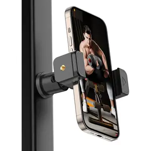 Phone Holder, 360°Adjustable, Portable Magnetic Phone Holder Mount for Gym, Attaches to Metal Surfaces, Gym Accessories for Men and Women Workout, Compatible with 4-7" Smartphones