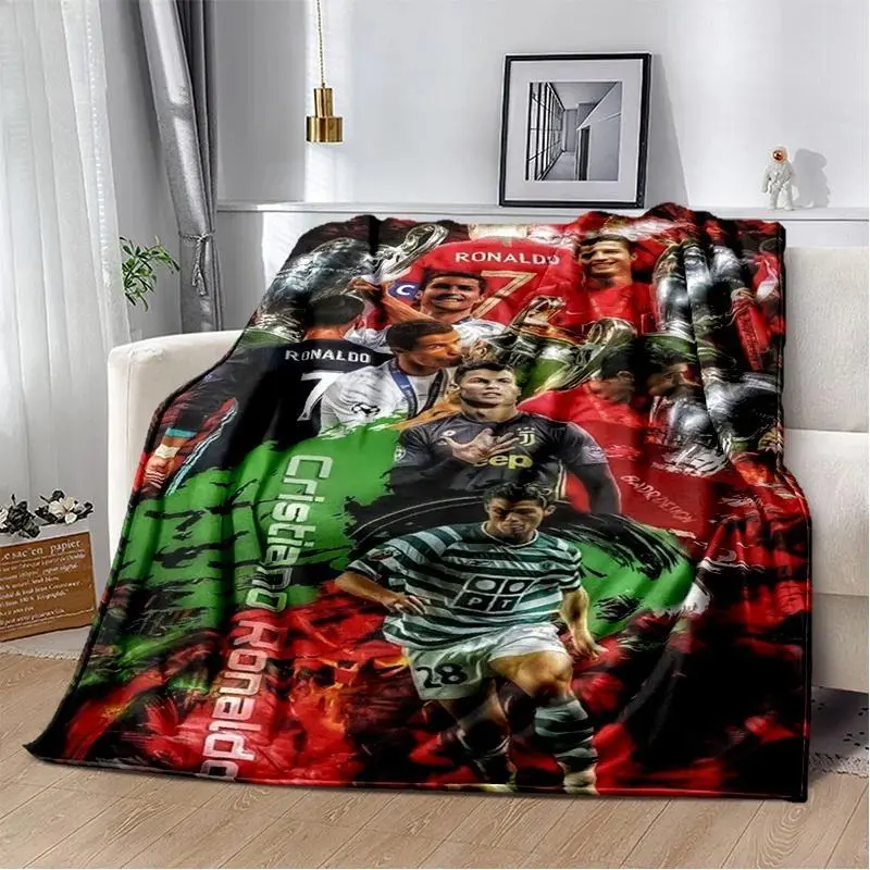 Cristiano Ronaldo Blanket  CR7 Soft Flannel Blanket Football Fans Gifts Suitable For Sofa Beds Living Rooms Suitable For Children And Adults Birthday Gifts Holiday Party Home Decoration Halloween Blanket Christmas Blanket