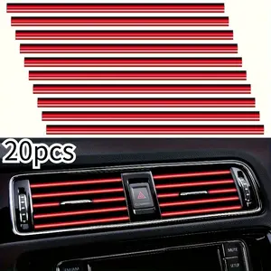 20pcs Flexible & Shiny Black Car Air Conditioner Vent Strips | Easy Bendable DIY Installation, Fits Most AC Vents, Decorative Strips for Enhanced Interior Ventilation, Vehicle Customization, Modern Ventilation
