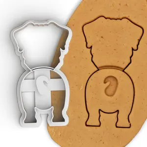 Rottweiler Butt Cookie Cutter 3D Printed Dog-Themed Baking Tool for Baking and Clay Creations, 4 Inch Size, Ideal Gift for Corgi Lovers & Bakers Tin