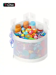 Baby Bath Toy Organizer, Quick Drying and Mould Proof, Corner Hang-Suspension Holder, Large Capacity Multi Use Shower Caddy, Capacity Upgrade Bath Toy Storage and Holder, Bathtub Toy Holder for Easy Access and Sorting of Toys.