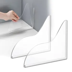 Yitap 2 Piece Shower Water Barrier Strip, Self-Adhesive Transparent Shower Water Board, Bathroom Corner Water Guard, Water Splash Guard, Fits Bathtub/shower Area