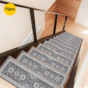 Non-Slip Stair Carpet, Step Protection Carpet, Decorative Bordered Stair Mat for Home Decoration & Bedroom Accessories - Suitable for Indoor, Outdoor Stairs & Multiple Scenarios., Stair Runner