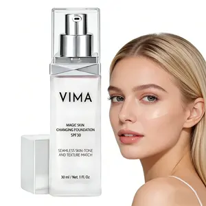 Vima Color Changing Foundation with Sunscreen 1 fl oz– Fragrance-free - Paraben-Free and Vegan Makeup – Lightweight, Long-Lasting Coverage
