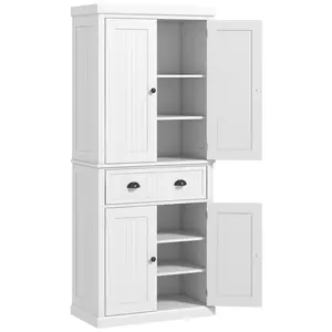 72-in Tall Freestanding Kitchen Pantry Cabinet - Storage Cupboard with Doors and Shelves - Spacious Floor Unit for Dry Goods, Canned Foods, Spices - Ideal for Kitchen Corners, Dining Rooms