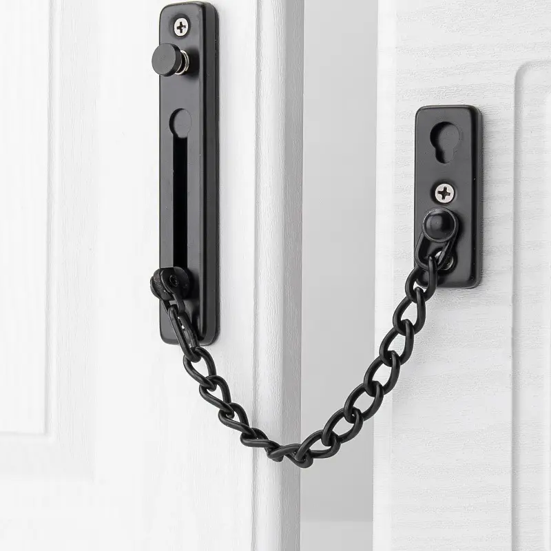 1pc Door Chain Lock Security Chain Guard Spring Anti Theft Press Heavy Duty Sturdy Lock Polished Latch Screw Guard Accessories Door Hardware