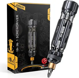 JOREST EDC Multibit Screwdriver Set 19 in 1 Multi Screwdriver Tool All in One, Tool Gifts for Men Dad Him, Father's Day Gifts, Magnetic Screw Driver with Torx Phillips Hex, Pocket Repair Kit for Bike Heavy Duty Handle