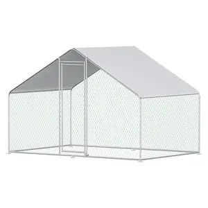 6.5 x 10 ft Large Metal Chicken Coop，walk-in chicken run  Extra Large Outdoor Chicken Coop for Yard Walk-in Heavy Duty Chicken Pen with Waterproof and Anti-UV Cover Poultry Cage for Outdoor