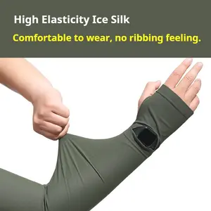 Men's Loose-Fitting Ice Silk Cooling Sun Protection Sleeves Breathable UV Protection for Driving Outdoor Activities and Cycling