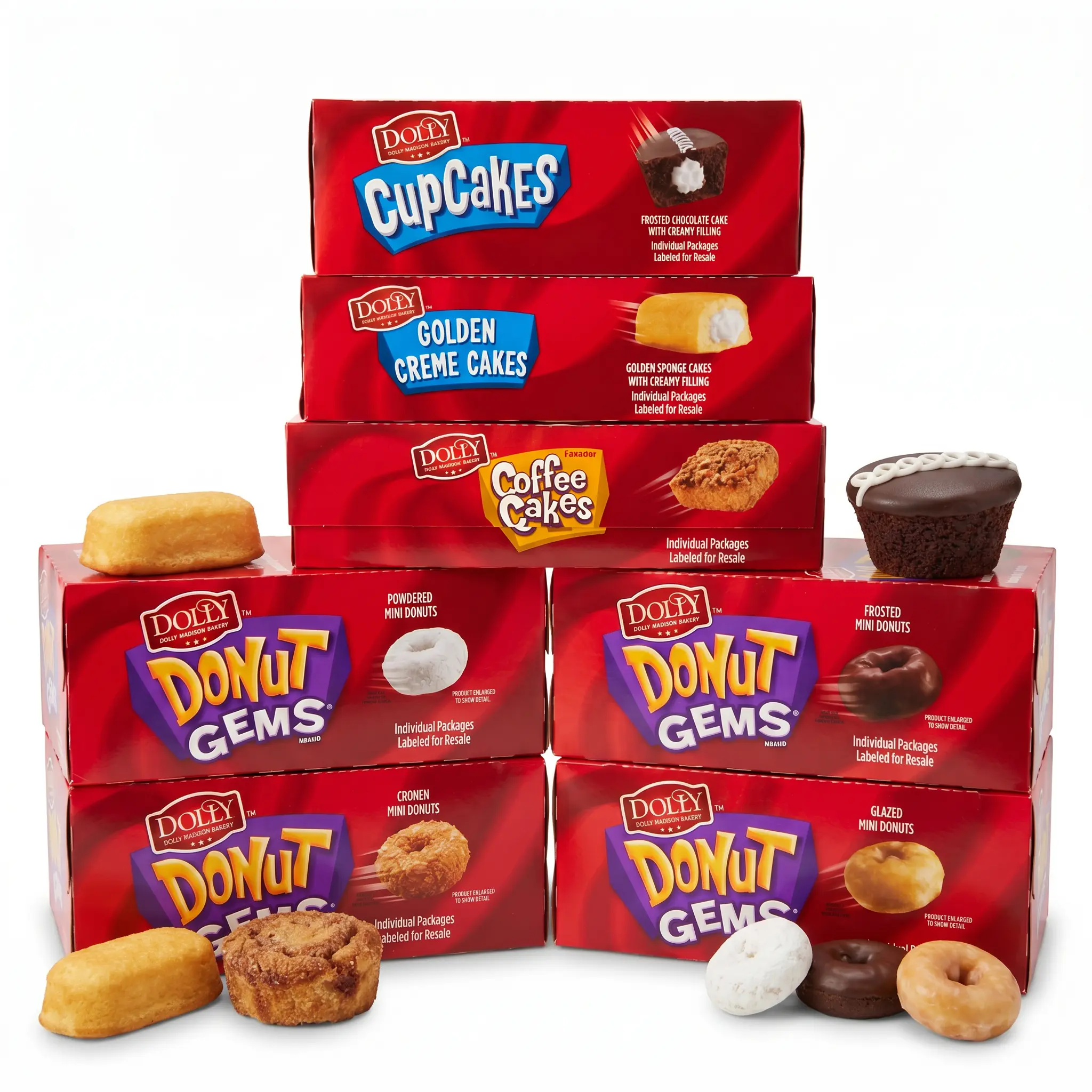Dolly Madison Ultimate Bakery Variety Pack, 7 Boxes, Mini Donuts, Coffee Cakes, Cupcakes & Creme Cakes
