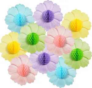 Pastel Party Decorations Paper Flowers Decorations for Wall Classroom Floral Backdrop Baby Shower Birthday Party Flower Wall Decor Pack of 10 Colorful