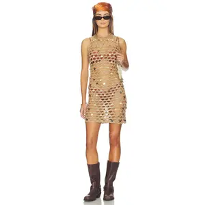 superdown Kippa Halter Mini Dress in Nude