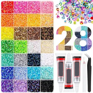 3mm 28-Color Resin Rhinestones, Flat Back DIY Nail Art Decorations, Rhinestone Nail Charms, Perfect for Clothing, Manicure, Phone Cases, Handmade Crafts